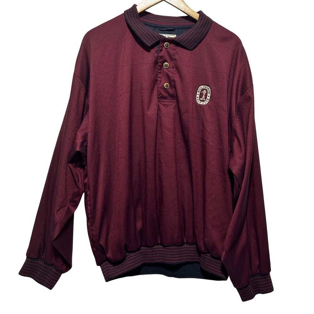 Vintage Cutter & Buck Men Preppy Golf Windbreaker XL Maroon Clima Guard Pullover